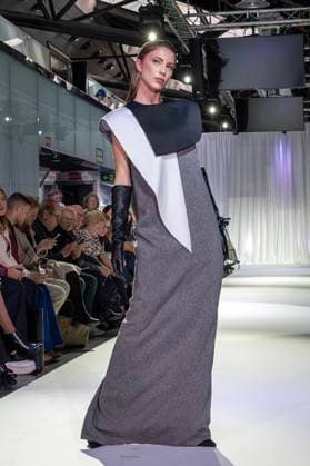 February 19, 2025, Madrid, Madrid, Spain: Model walks the runway at the RAFAEL URQUIZAR fashion show Ã¢â‚¬oeVANGUARDÃ¢â‚¬Â during the Mercedes Benz Fashion Week Madrid at Movistar Arena on February 19, 2025 in Madrid, Spain. Madrid Spain - ZUMAc312 1059031911st Copyright: xOscarxManuelxSanchezx