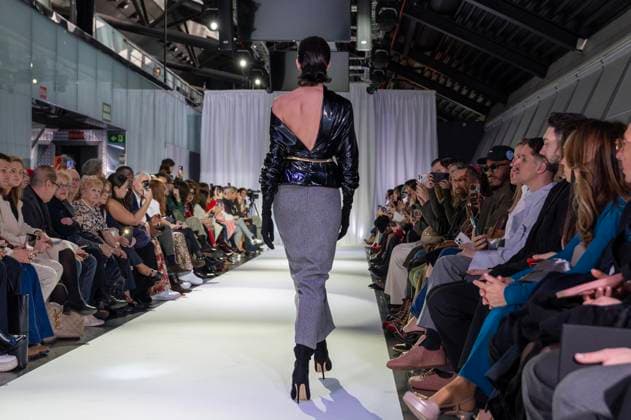 February 19, 2025, Madrid, Madrid, Spain: Model walks the runway at the RAFAEL URQUIZAR fashion show Ã¢â‚¬oeVANGUARDÃ¢â‚¬Â during the Mercedes Benz Fashion Week Madrid at Movistar Arena on February 19, 2025 in Madrid, Spain. Madrid Spain - ZUMAc312 1059031913st Copyright: xOscarxManuelxSanchezx