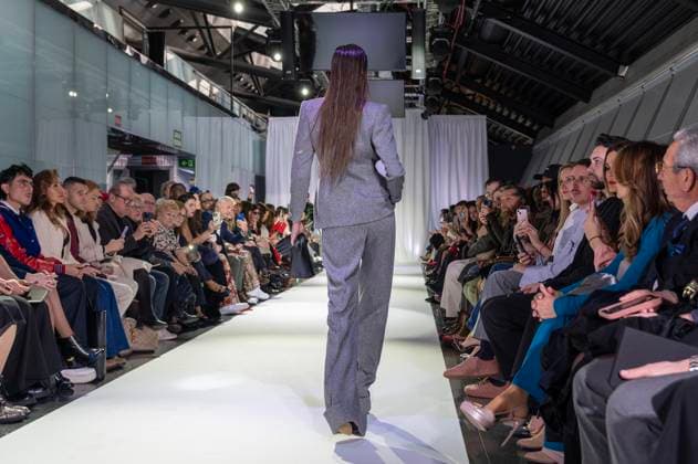 February 19, 2025, Madrid, Madrid, Spain: Model walks the runway at the RAFAEL URQUIZAR fashion show Ã¢â‚¬oeVANGUARDÃ¢â‚¬Â during the Mercedes Benz Fashion Week Madrid at Movistar Arena on February 19, 2025 in Madrid, Spain. Madrid Spain - ZUMAc312 1059031962st Copyright: xOscarxManuelxSanchezx