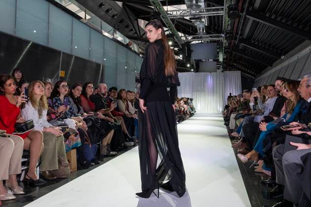 February 19, 2025, Madrid, Madrid, Spain: Model walks the runway at the RAFAEL URQUIZAR fashion show Ã¢â‚¬oeVANGUARDÃ¢â‚¬Â during the Mercedes Benz Fashion Week Madrid at Movistar Arena on February 19, 2025 in Madrid, Spain. Madrid Spain - ZUMAc312 1059031985st Copyright: xOscarxManuelxSanchezx