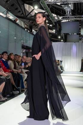 February 19, 2025, Madrid, Madrid, Spain: Model walks the runway at the RAFAEL URQUIZAR fashion show Ã¢â‚¬oeVANGUARDÃ¢â‚¬Â during the Mercedes Benz Fashion Week Madrid at Movistar Arena on February 19, 2025 in Madrid, Spain. Madrid Spain - ZUMAc312 1059032100st Copyright: xOscarxManuelxSanchezx