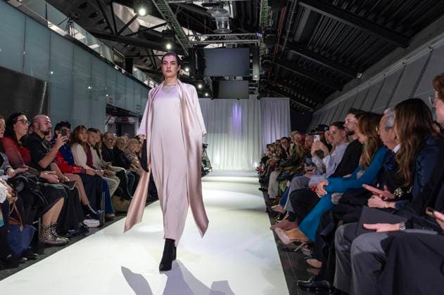 February 19, 2025, Madrid, Madrid, Spain: Model walks the runway at the RAFAEL URQUIZAR fashion show Ã¢â‚¬oeVANGUARDÃ¢â‚¬Â during the Mercedes Benz Fashion Week Madrid at Movistar Arena on February 19, 2025 in Madrid, Spain. Madrid Spain - ZUMAc312 1059032106st Copyright: xOscarxManuelxSanchezx