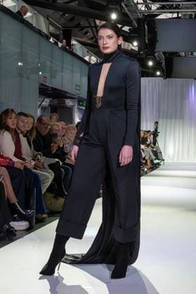 February 19, 2025, Madrid, Madrid, Spain: Model walks the runway at the RAFAEL URQUIZAR fashion show Ã¢â‚¬oeVANGUARDÃ¢â‚¬Â during the Mercedes Benz Fashion Week Madrid at Movistar Arena on February 19, 2025 in Madrid, Spain. Madrid Spain - ZUMAc312 1059032123st Copyright: xOscarxManuelxSanchezx