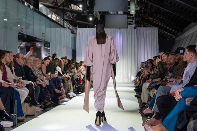 February 19, 2025, Madrid, Madrid, Spain: Model walks the runway at the RAFAEL URQUIZAR fashion show Ã¢â‚¬oeVANGUARDÃ¢â‚¬Â during the Mercedes Benz Fashion Week Madrid at Movistar Arena on February 19, 2025 in Madrid, Spain. Madrid Spain - ZUMAc312 1059032126st Copyright: xOscarxManuelxSanchezx