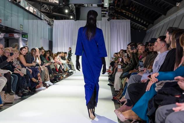 February 19, 2025, Madrid, Madrid, Spain: Model walks the runway at the RAFAEL URQUIZAR fashion show Ã¢â‚¬oeVANGUARDÃ¢â‚¬Â during the Mercedes Benz Fashion Week Madrid at Movistar Arena on February 19, 2025 in Madrid, Spain. Madrid Spain - ZUMAc312 1059032149st Copyright: xOscarxManuelxSanchezx