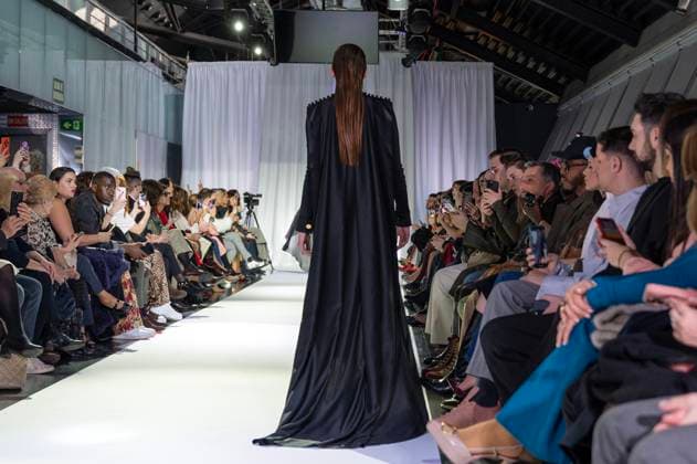 February 19, 2025, Madrid, Madrid, Spain: Model walks the runway at the RAFAEL URQUIZAR fashion show Ã¢â‚¬oeVANGUARDÃ¢â‚¬Â during the Mercedes Benz Fashion Week Madrid at Movistar Arena on February 19, 2025 in Madrid, Spain. Madrid Spain - ZUMAc312 1059032176st Copyright: xOscarxManuelxSanchezx
