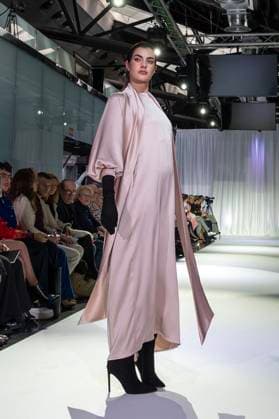 February 19, 2025, Madrid, Madrid, Spain: Model walks the runway at the RAFAEL URQUIZAR fashion show Ã¢â‚¬oeVANGUARDÃ¢â‚¬Â during the Mercedes Benz Fashion Week Madrid at Movistar Arena on February 19, 2025 in Madrid, Spain. Madrid Spain - ZUMAc312 1059032179st Copyright: xOscarxManuelxSanchezx
