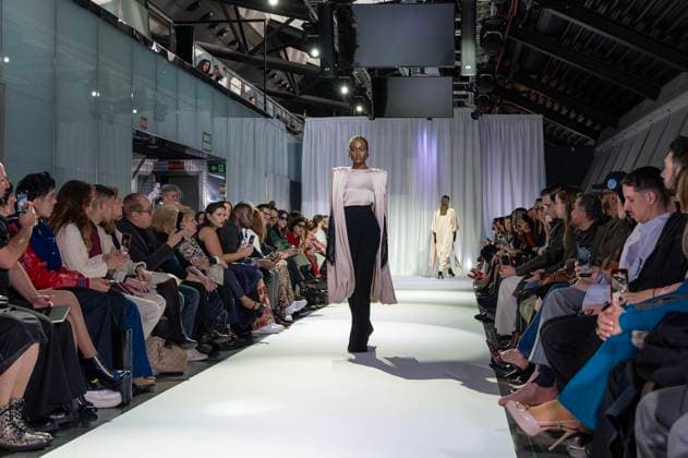 February 19, 2025, Madrid, Madrid, Spain: Model walks the runway at the RAFAEL URQUIZAR fashion show Ã¢â‚¬oeVANGUARDÃ¢â‚¬Â during the Mercedes Benz Fashion Week Madrid at Movistar Arena on February 19, 2025 in Madrid, Spain. Madrid Spain - ZUMAc312 1059032210st Copyright: xOscarxManuelxSanchezx