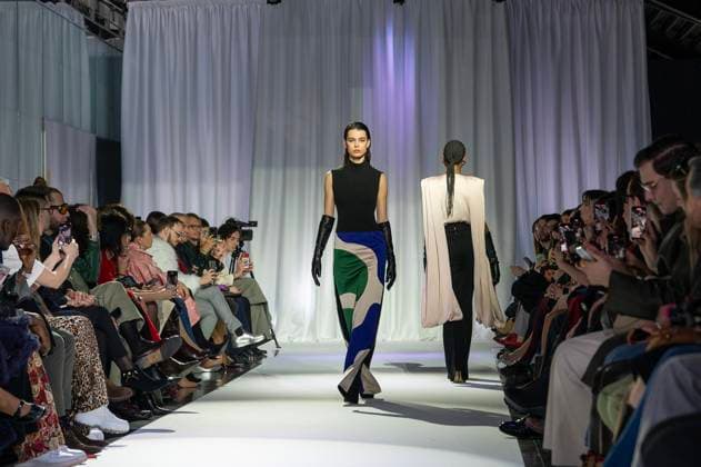 February 19, 2025, Madrid, Madrid, Spain: Model walks the runway at the RAFAEL URQUIZAR fashion show Ã¢â‚¬oeVANGUARDÃ¢â‚¬Â during the Mercedes Benz Fashion Week Madrid at Movistar Arena on February 19, 2025 in Madrid, Spain. Madrid Spain - ZUMAc312 1059032311st Copyright: xOscarxManuelxSanchezx