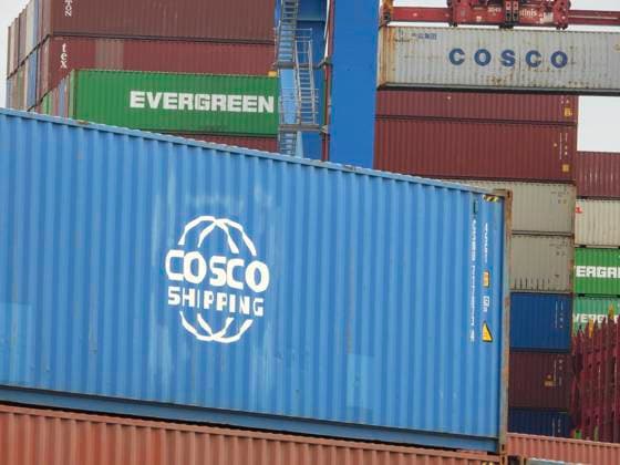 HAMBURG 08.AUGUST 24 - DB SCHENKER LAGER Container Lagerung Logo Cosco Shipping Spedition und Lagerlogistik Firma DB Schenker gibt Einblicke in das eigene Logistikzentrum Die Firma DB Schenker zeigt die großen Lagerhallenkomplexe, die Containerabfertigung, Beladung von Containern und weiteres Die Spedition DB Schenker gewährte heute auf einem Presserundgang Einblicke in Ihr Logistikzentrum, wie Container beladen und verladen werden und vieles weitere was zum Alltagsgeschäft in der Logistibranche gehört. HH Deutschland