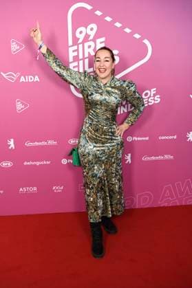 Claudia Campus beim 99Fire Films Award während der Berlinale 2025 in der Astor Film Lounge. Berlin, 19.02.2025