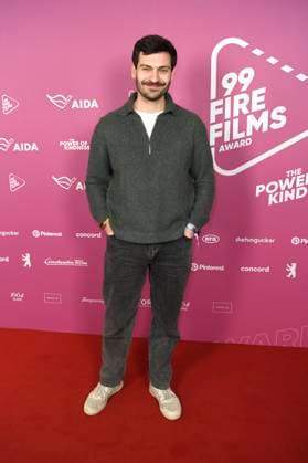 Jonas Hummels beim 99Fire Films Award während der Berlinale 2025 in der Astor Film Lounge. Berlin, 19.02.2025