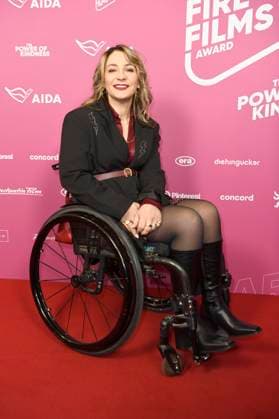 Kristina Vogel beim 99Fire Films Award während der Berlinale 2025 in der Astor Film Lounge. Berlin, 19.02.2025