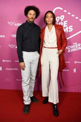 Marvin Krüger und Pauline Afaja beim 99Fire Films Award während der Berlinale 2025 in der Astor Film Lounge. Berlin, 19.02.2025