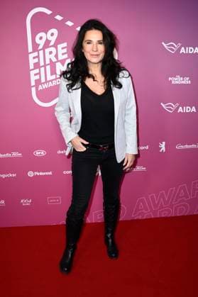 Mariella Ahrens beim 99Fire Films Award während der Berlinale 2025 in der Astor Film Lounge. Berlin, 19.02.2025
