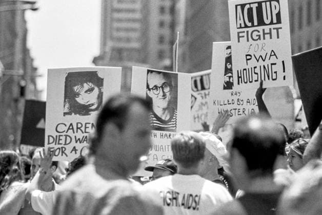 picture of AIDS victim Keith Haring during NYC Pride March in New York City, USA on June 28th 1992 *** picture of AIDS victim Keith Haring during NYC Pride March in New York City, USA on June 28th 1992