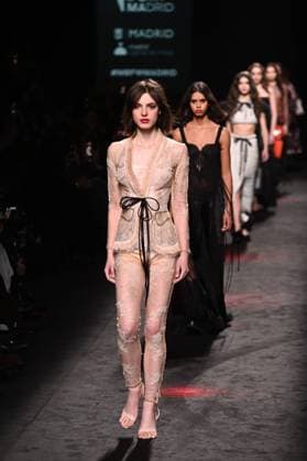 A model wears at collection runway a creation from Yolancris during Pasarela Cibeles Mercedes-Benz Fashion Week Madrid 2025 in Madrid, on Thursday ,20 February 2025. Cordon Press 