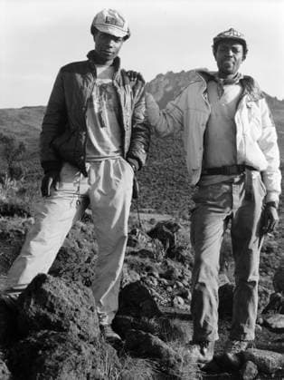 Mount Kilimanjaro Bergsteiger Wolfgang Rauschel begleitet seinen Aufstieg des Kilimandscharo (Kilimanjaro) fotografisch, Tansania um 1975., Kilimanjaro Tansania Mount Kilimanjaro Copyright: WolfgangxRauschel RAU_70000073
