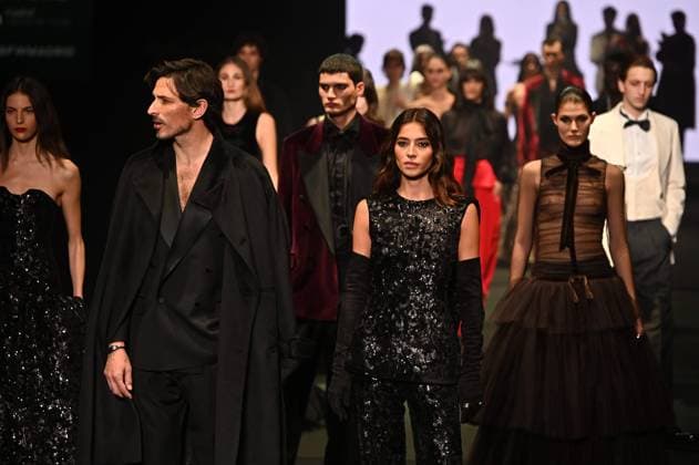 A model wears at collection runway a creation from Pedro de lHierro during Pasarela Cibeles Mercedes-Benz Fashion Week Madrid 2025 in Madrid, on Thursday ,20 February 2025. Cordon Press 