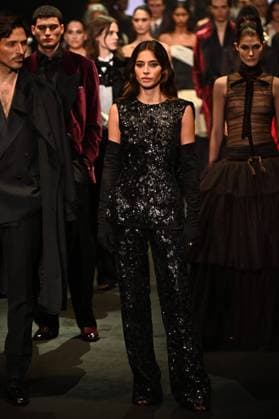 A model wears at collection runway a creation from Pedro de lHierro during Pasarela Cibeles Mercedes-Benz Fashion Week Madrid 2025 in Madrid, on Thursday ,20 February 2025. Cordon Press 