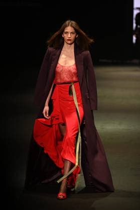 A model wears at collection runway a creation from Pedro de lHierro during Pasarela Cibeles Mercedes-Benz Fashion Week Madrid 2025 in Madrid, on Thursday ,20 February 2025. Cordon Press 