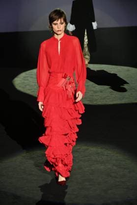 A model wears at collection runway a creation from Menchen Thomas during Pasarela Cibeles Mercedes-Benz Fashion Week Madrid 2025 in Madrid, on Thursday ,20 February 2025. Cordon Press 