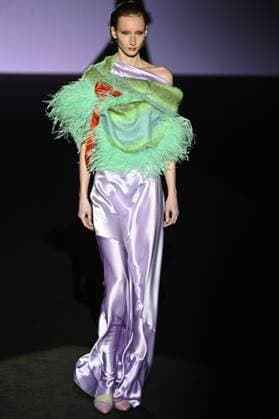 A model wears at collection runway a creation from Menchen Thomas during Pasarela Cibeles Mercedes-Benz Fashion Week Madrid 2025 in Madrid, on Thursday ,20 February 2025. Cordon Press 
