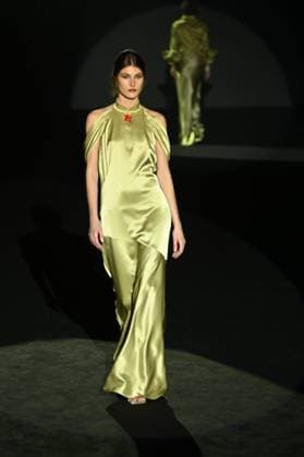 A model wears at collection runway a creation from Menchen Thomas during Pasarela Cibeles Mercedes-Benz Fashion Week Madrid 2025 in Madrid, on Thursday ,20 February 2025. Cordon Press 