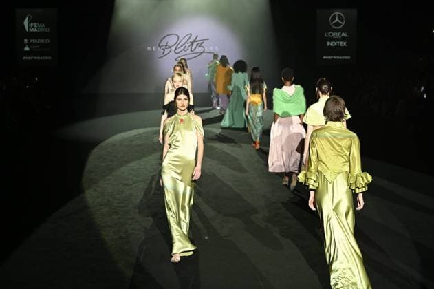 A model wears at collection runway a creation from Menchen Thomas during Pasarela Cibeles Mercedes-Benz Fashion Week Madrid 2025 in Madrid, on Thursday ,20 February 2025. Cordon Press 