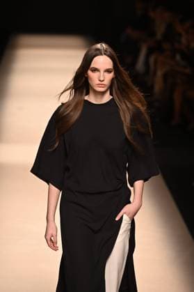A model wears at collection runway a creation from Alex Riviere during Pasarela Cibeles Mercedes-Benz Fashion Week Madrid 2025 in Madrid, on Thursday ,20 February 2025. Cordon Press 