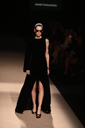 A model wears at collection runway a creation from Alex Riviere during Pasarela Cibeles Mercedes-Benz Fashion Week Madrid 2025 in Madrid, on Thursday ,20 February 2025. Cordon Press 