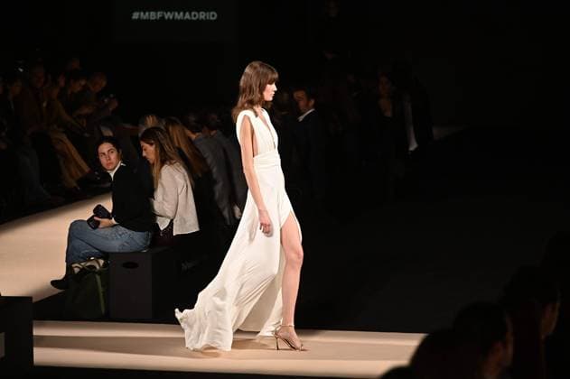 A model wears at collection runway a creation from Alex Riviere during Pasarela Cibeles Mercedes-Benz Fashion Week Madrid 2025 in Madrid, on Thursday ,20 February 2025. Cordon Press 