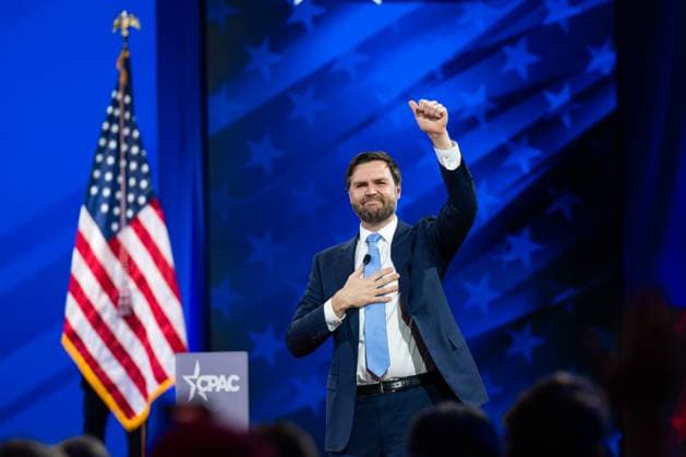 Bilder des Jahres 2025, News 02 Februar News Themen der Woche KW08 News Bilder des Tages CPAC 2025 Kicks Off United States Vice President JD Vance at the 2025 Conservative Political Action Conference (CPAC) in National Harbor, Maryland, U.S., on Thursday, February 20, 2025. Credit: Annabelle Gordon CNP AdMedia Oxon Hill Maryland United States EDITORIAL USE ONLY  Copyright: xx CNP AdMediax admphotostwo919181