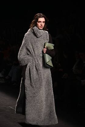 A model wears at collection runway a creation from Simorra during Pasarela Cibeles Mercedes-Benz Fashion Week Madrid 2025 in Madrid, on Friday ,21 February 2025 Cordon Press 