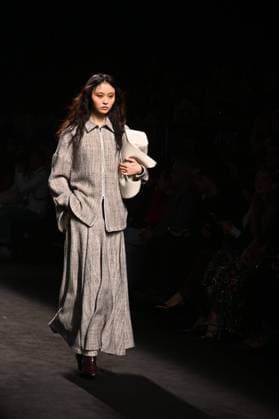 A model wears at collection runway a creation from Simorra during Pasarela Cibeles Mercedes-Benz Fashion Week Madrid 2025 in Madrid, on Friday ,21 February 2025 Cordon Press 