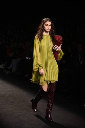 A model wears at collection runway a creation from Simorra during Pasarela Cibeles Mercedes-Benz Fashion Week Madrid 2025 in Madrid, on Friday ,21 February 2025 Cordon Press 