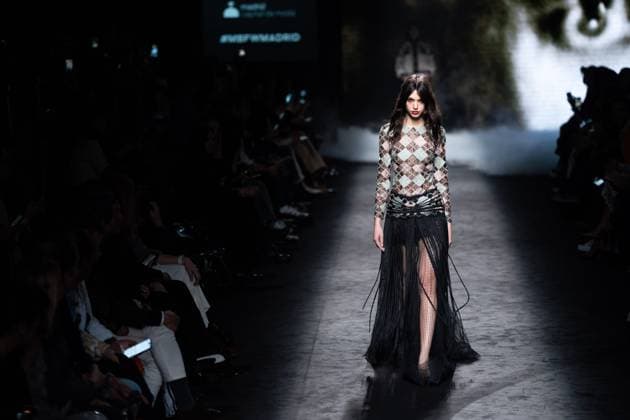 Spanish fashion designers Yolancris present their new collection at Madrid Fashion Week 2025, the most important fashion event in Spain. At IFEMA, Madrid, February 20, 2025. (2025022099)