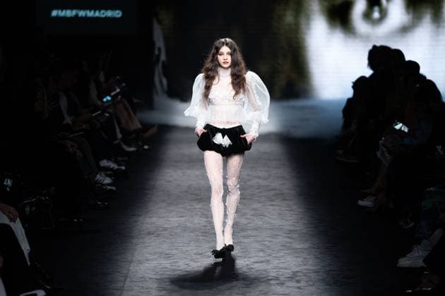 Spanish fashion designers Yolancris present their new collection at Madrid Fashion Week 2025, the most important fashion event in Spain. At IFEMA, Madrid, February 20, 2025. (20250220107)