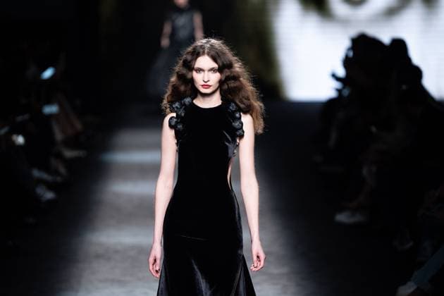 Spanish fashion designers Yolancris present their new collection at Madrid Fashion Week 2025, the most important fashion event in Spain. At IFEMA, Madrid, February 20, 2025. (20250220137)