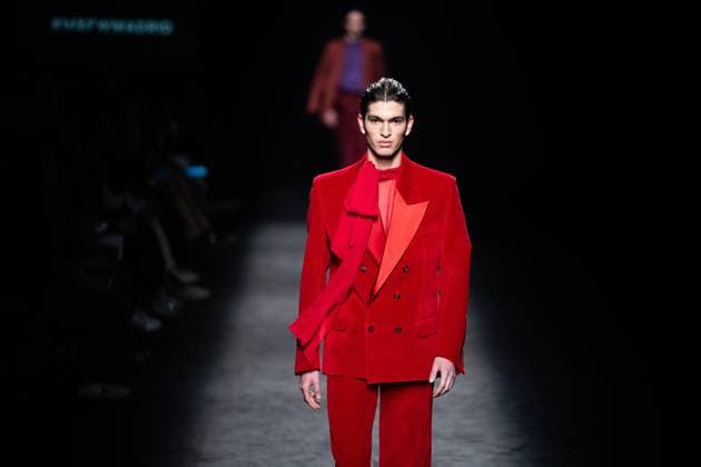 Mans Concept, fashion brand created by designer Jaime Alvarez, presents his new collection at Madrid Fashion Week 2025, the most important fashion event in Spain. At IFEMA, Madrid, February 20, 2025. (20250220187)