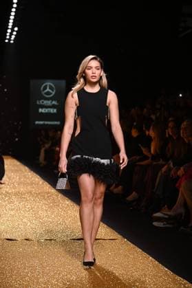 A model wears at collection runway a creation from Isabel Sanchis during Pasarela Cibeles Mercedes-Benz Fashion Week Madrid 2025 in Madrid, on Friday ,21 February 2025. Cordon Press 