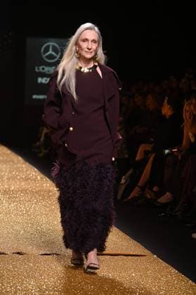 A model wears at collection runway a creation from Isabel Sanchis during Pasarela Cibeles Mercedes-Benz Fashion Week Madrid 2025 in Madrid, on Friday ,21 February 2025. Cordon Press 