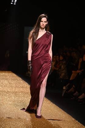 A model wears at collection runway a creation from Isabel Sanchis during Pasarela Cibeles Mercedes-Benz Fashion Week Madrid 2025 in Madrid, on Friday ,21 February 2025. Cordon Press 