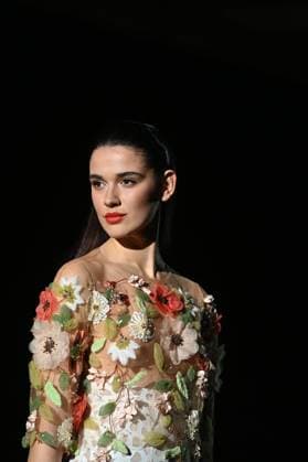 A model wears at collection runway a creation from Hannibal Laguna during Pasarela Cibeles Mercedes-Benz Fashion Week Madrid 2025 in Madrid, on Friday ,21 February 2025. Cordon Press 