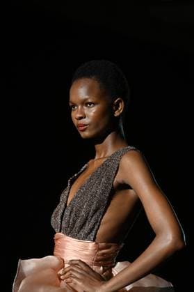 A model wears at collection runway a creation from Hannibal Laguna during Pasarela Cibeles Mercedes-Benz Fashion Week Madrid 2025 in Madrid, on Friday ,21 February 2025. Cordon Press 