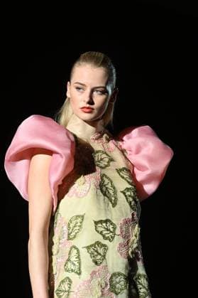 A model wears at collection runway a creation from Hannibal Laguna during Pasarela Cibeles Mercedes-Benz Fashion Week Madrid 2025 in Madrid, on Friday ,21 February 2025. Cordon Press 