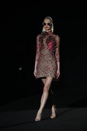 A model wears at collection runway a creation from Hannibal Laguna during Pasarela Cibeles Mercedes-Benz Fashion Week Madrid 2025 in Madrid, on Friday ,21 February 2025. Cordon Press 