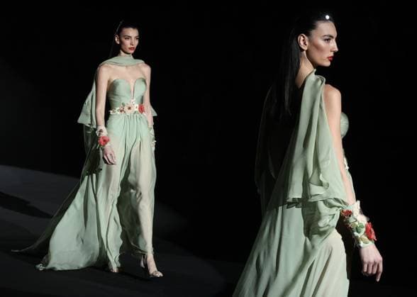 Hannibal Laguna fashion show at the 81st edition of the MBFW Two models at the Hannibal Laguna fashion show at the 81st edition of the Mercedes Benz Fashion Week MBFW, at IFEMA Madrid, on February 21, 2025, in Madrid Spain IFEMA Madrid hosts the Mercedes Benz Fashion Week Madrid MBFW from February 19 to 23 February 21 FEBRUARY 2025 HANNIBAL LAGUNA FASHION Madrid Madrid Madrid Spain  Copyright: xEduardoxParrax 6534479