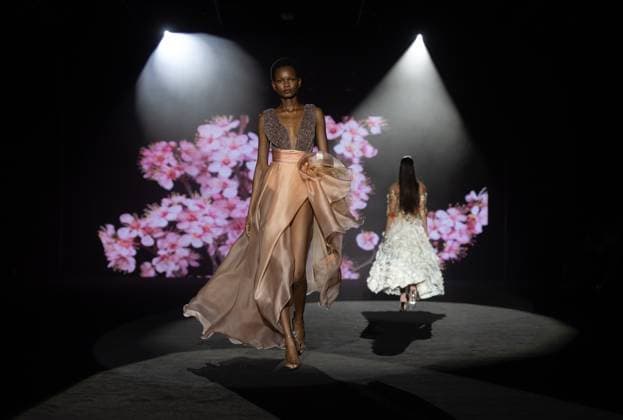 Hannibal Laguna fashion show at the 81st edition of the MBFW Two models at the Hannibal Laguna fashion show at the 81st edition of the Mercedes Benz Fashion Week MBFW, at IFEMA Madrid, on February 21, 2025, in Madrid Spain IFEMA Madrid hosts the Mercedes Benz Fashion Week Madrid MBFW from February 19 to 23 February 21 FEBRUARY 2025 HANNIBAL LAGUNA FASHION Madrid Madrid Madrid Spain  Copyright: xEduardoxParrax 6534484