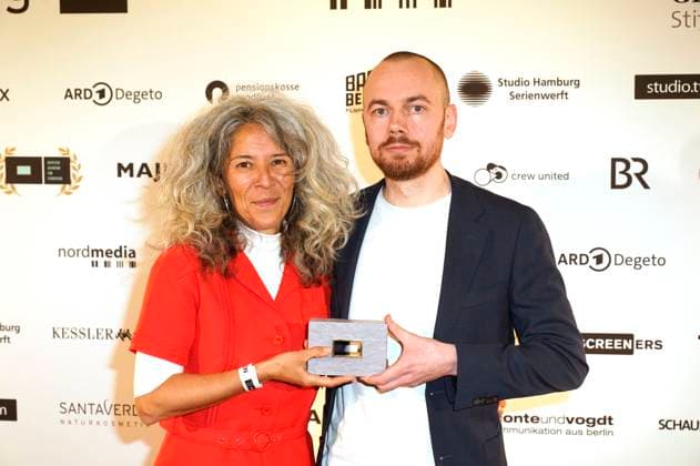 Renata Salazar Ivancan und Christoph Cepok bei der 12. Verleihung der DAfFNE-Auszeichnung 2025 im Babylon. Berlin, 21.02.2025